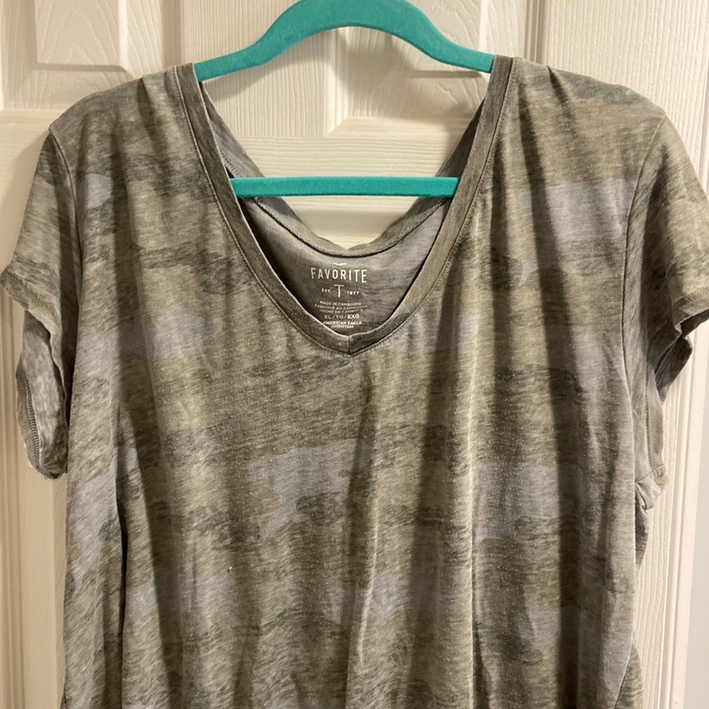 American Eagle Camo V Neck